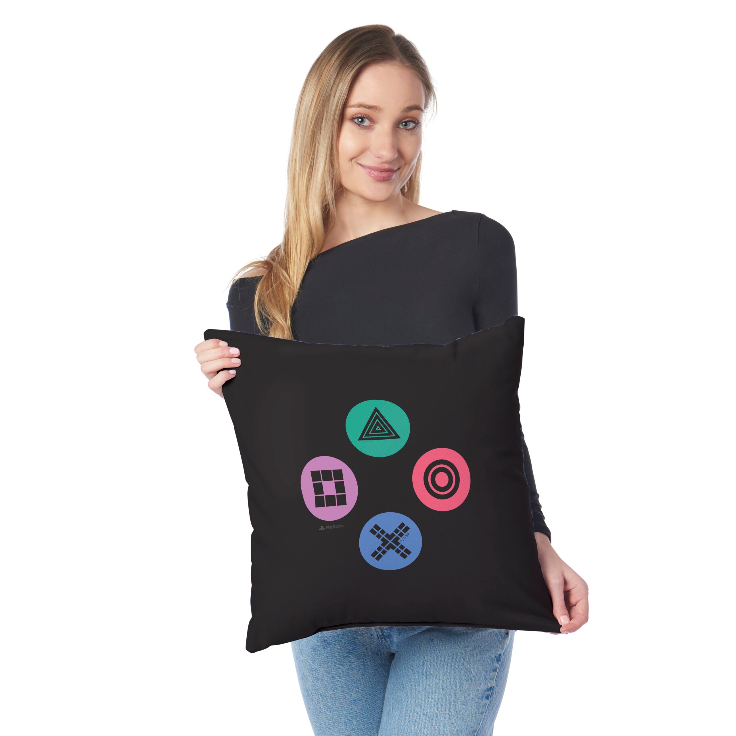 Sony PlayStation Buttons Throw Pillow 18x18 inches