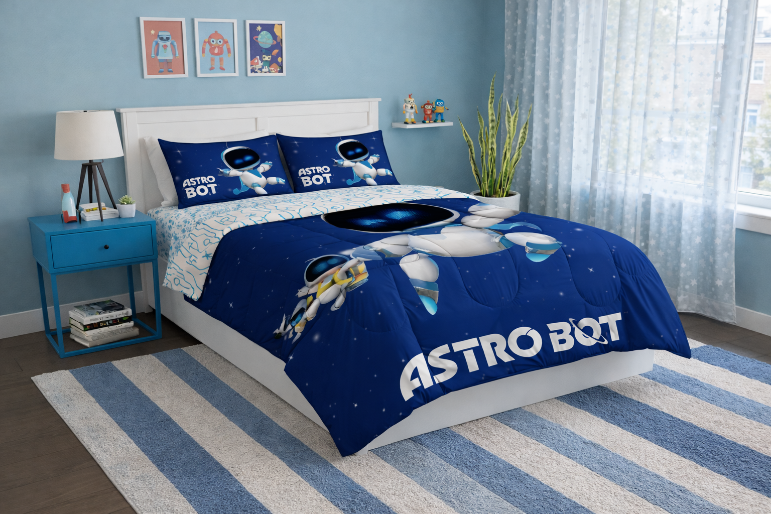 Sony Playstation Astro Bot Cosmic Clash Reversible Full Bed in a Bag Set 78 x 86 Inches