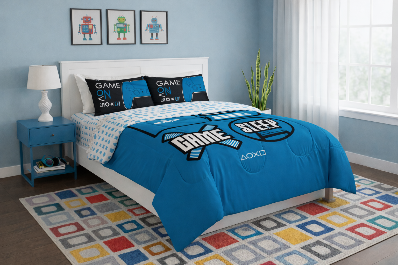 Sony Playstation Play On Reversible Full Bed in a Bag Set 78 x 86 Inches