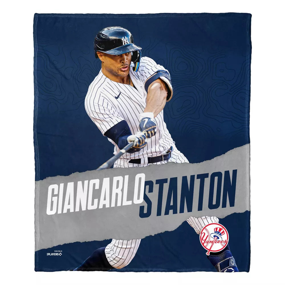 MLB New York Yankees Giancarlo Stanton Silk Touch Throw Blanket 50x60 Inches