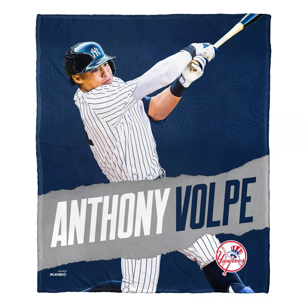 MLB New York Yankees Anthony Volpe Silk Touch Throw Blanket 50x60 Inches