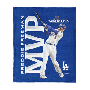 Los Angeles Dodgers MLB World Series MVP Freddie Freeman Silk Touch Throw Blanket 50X60 Inches