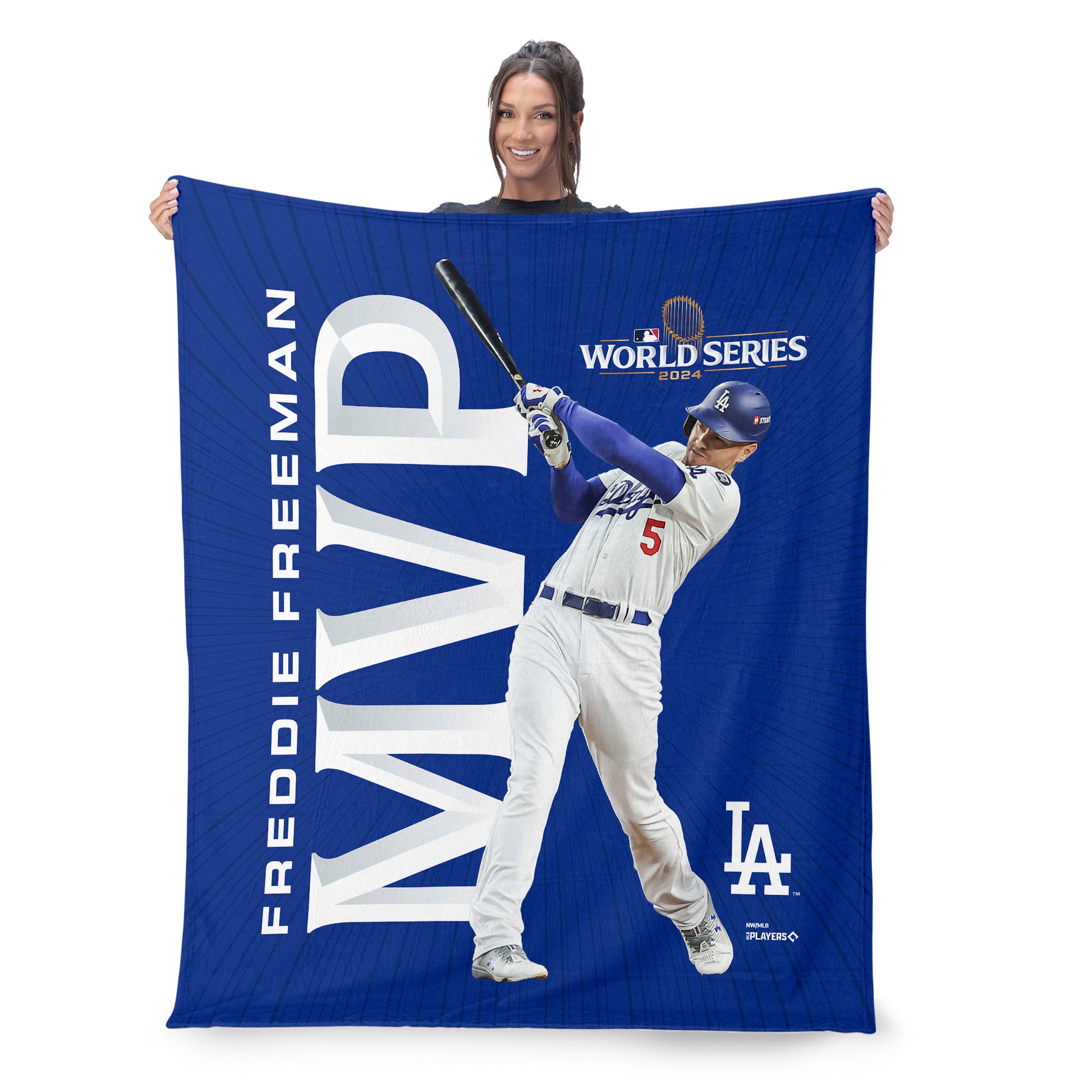 Los Angeles Dodgers MLB World Series MVP Freddie Freeman Silk Touch Throw Blanket 50X60 Inches