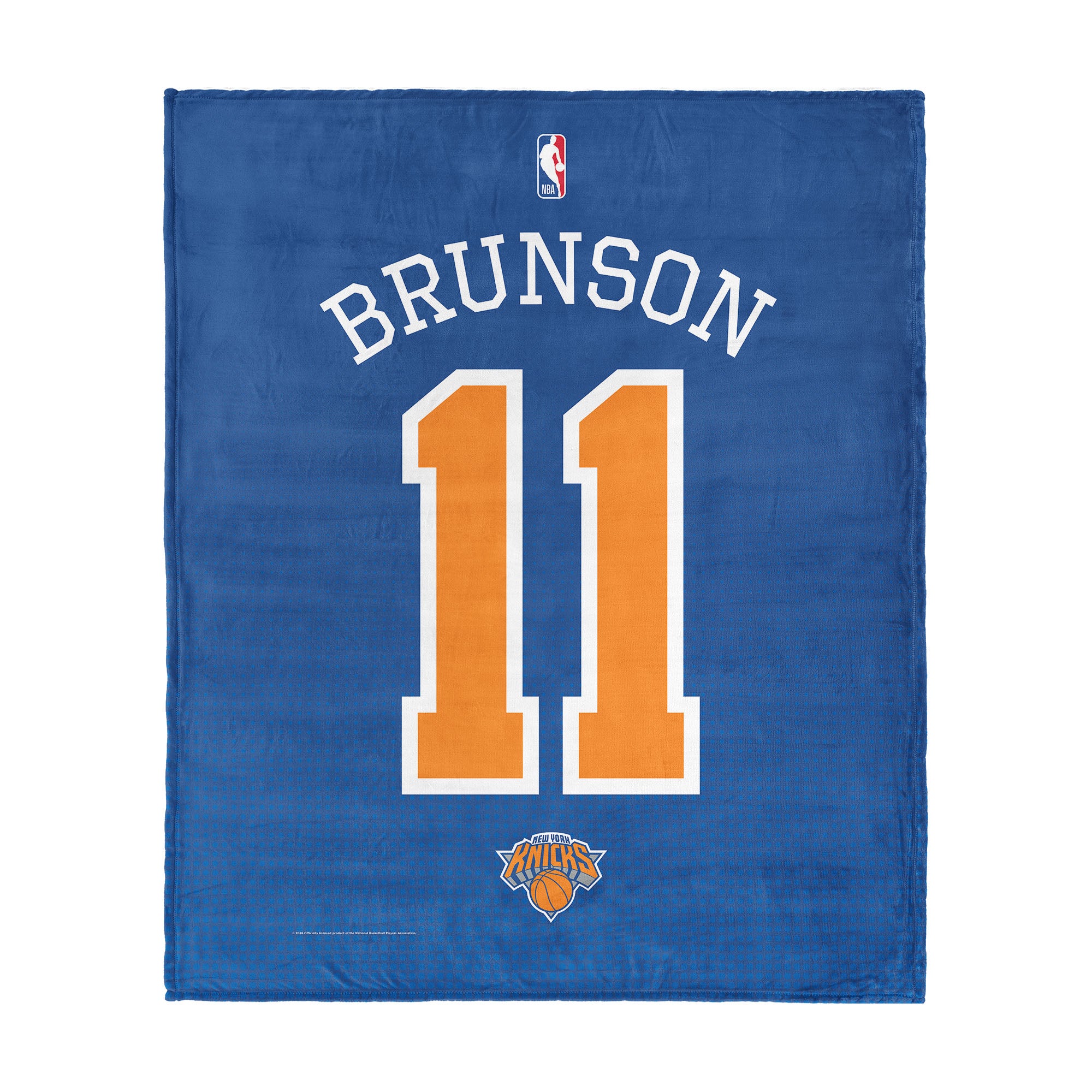 New York Knicks Jalen Brunson Name and Number Silk Touch Throw Blanket 50x60 inches