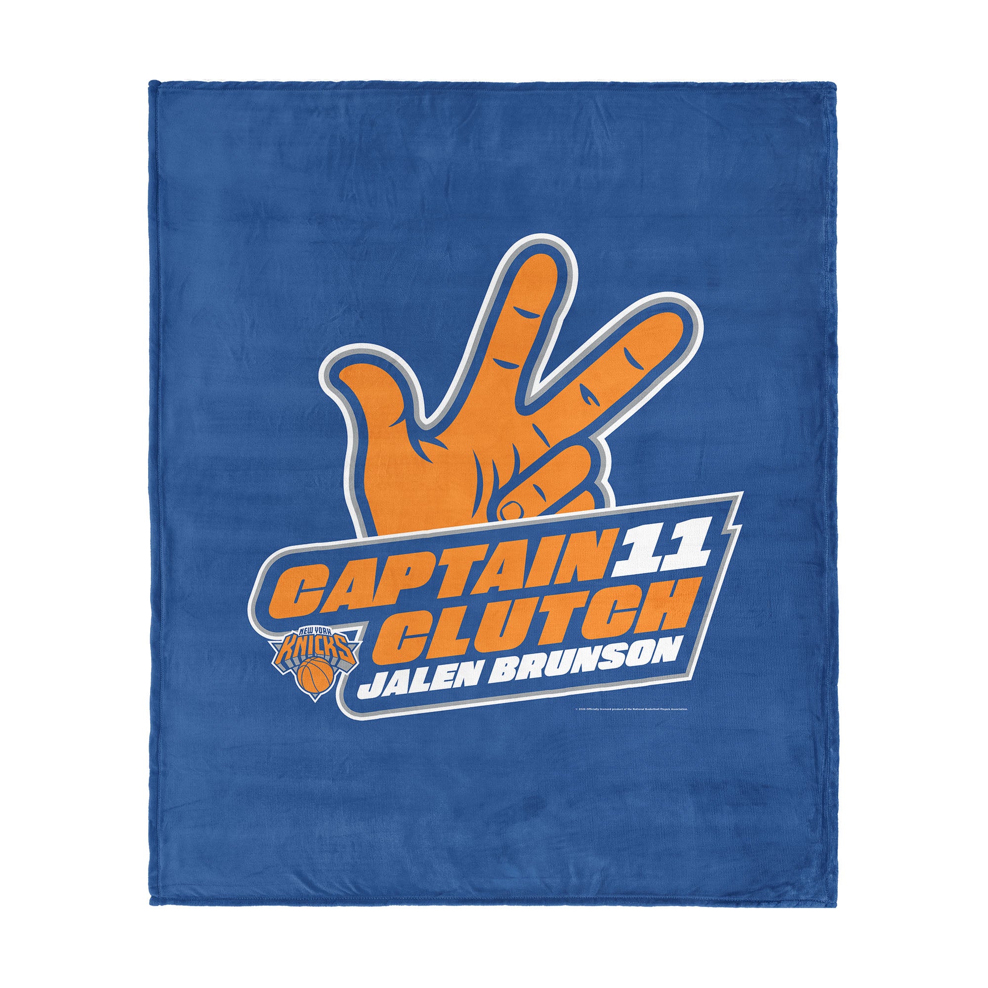 New York Knicks Jalen Brunson Captain Clutch Silk Touch Throw Blanket 50x60 inches