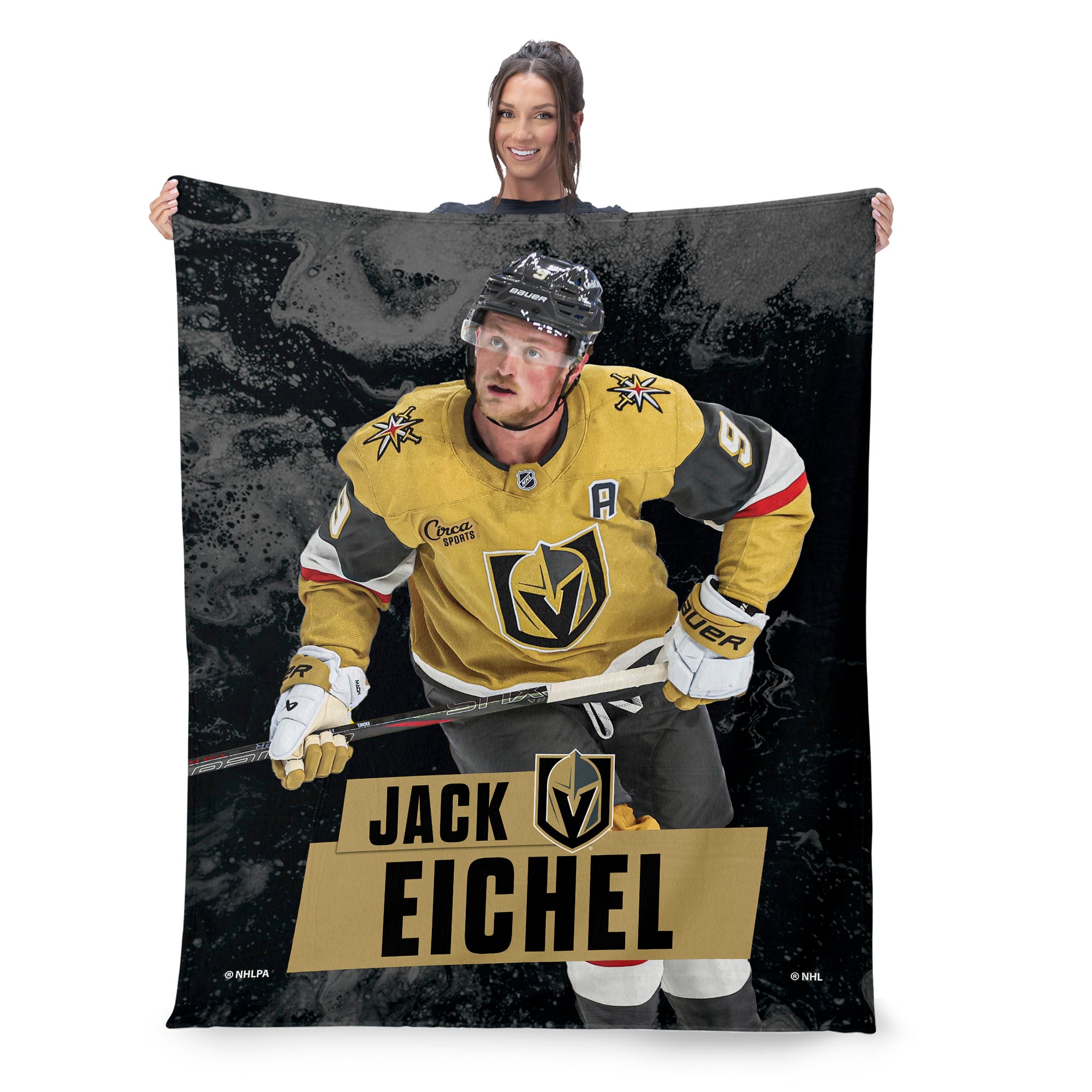 Vegas Golden Knights Jack Eichel NHL Silk Touch Throw Blanket 50X60 Inches