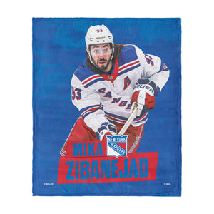 New York Rangers Mika Zibanejad NHL Silk Touch Throw Blanket 50X60 Inches