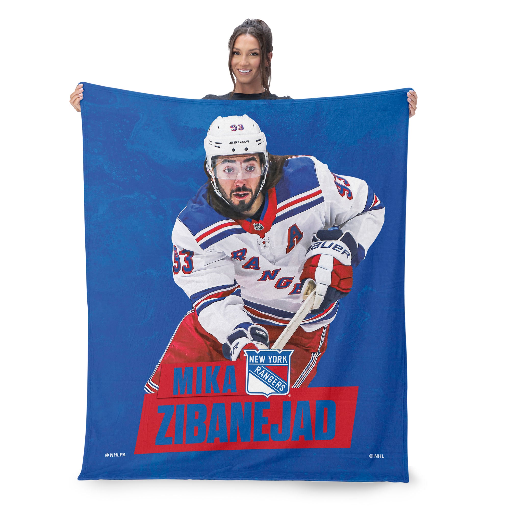 New York Rangers Mika Zibanejad NHL Silk Touch Throw Blanket 50X60 Inches