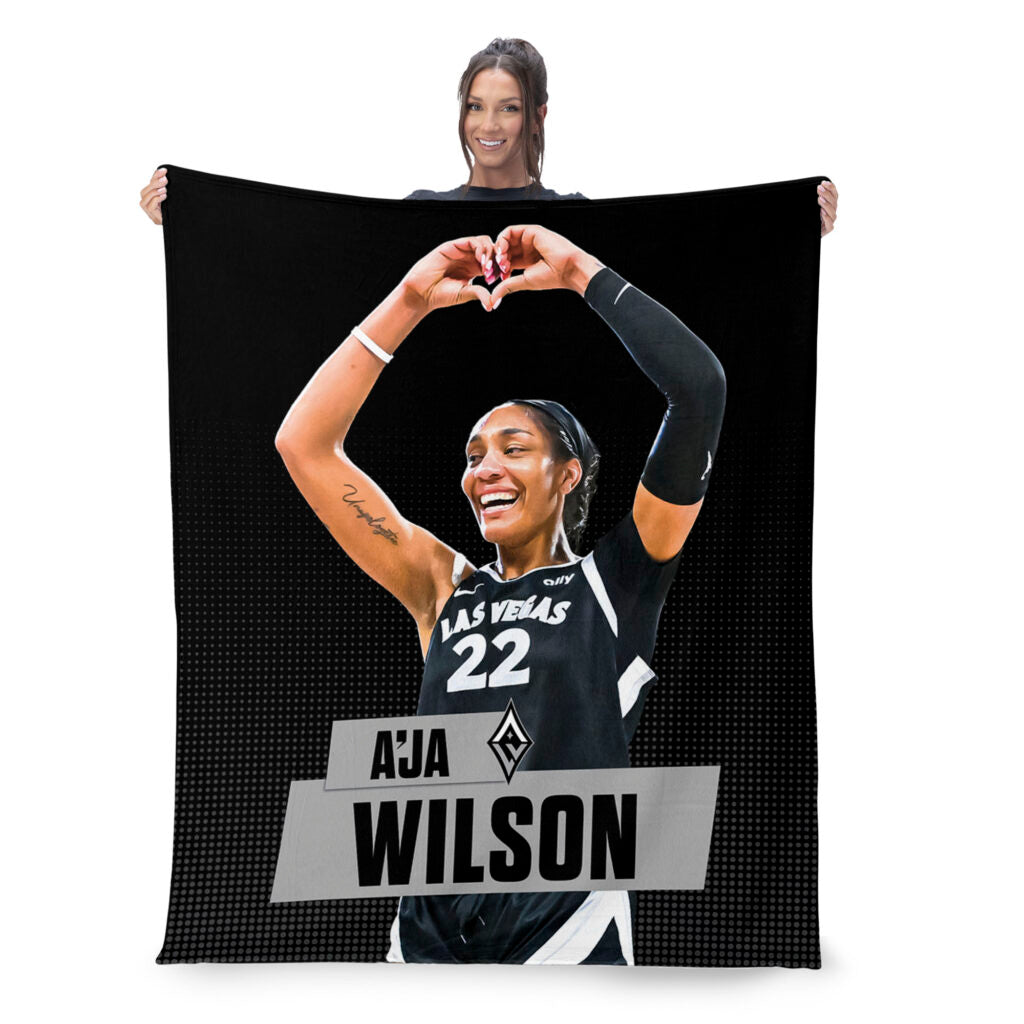Las Vegas Aces A’ja Wilson Silk Touch Throw Blanket 50×60 inches