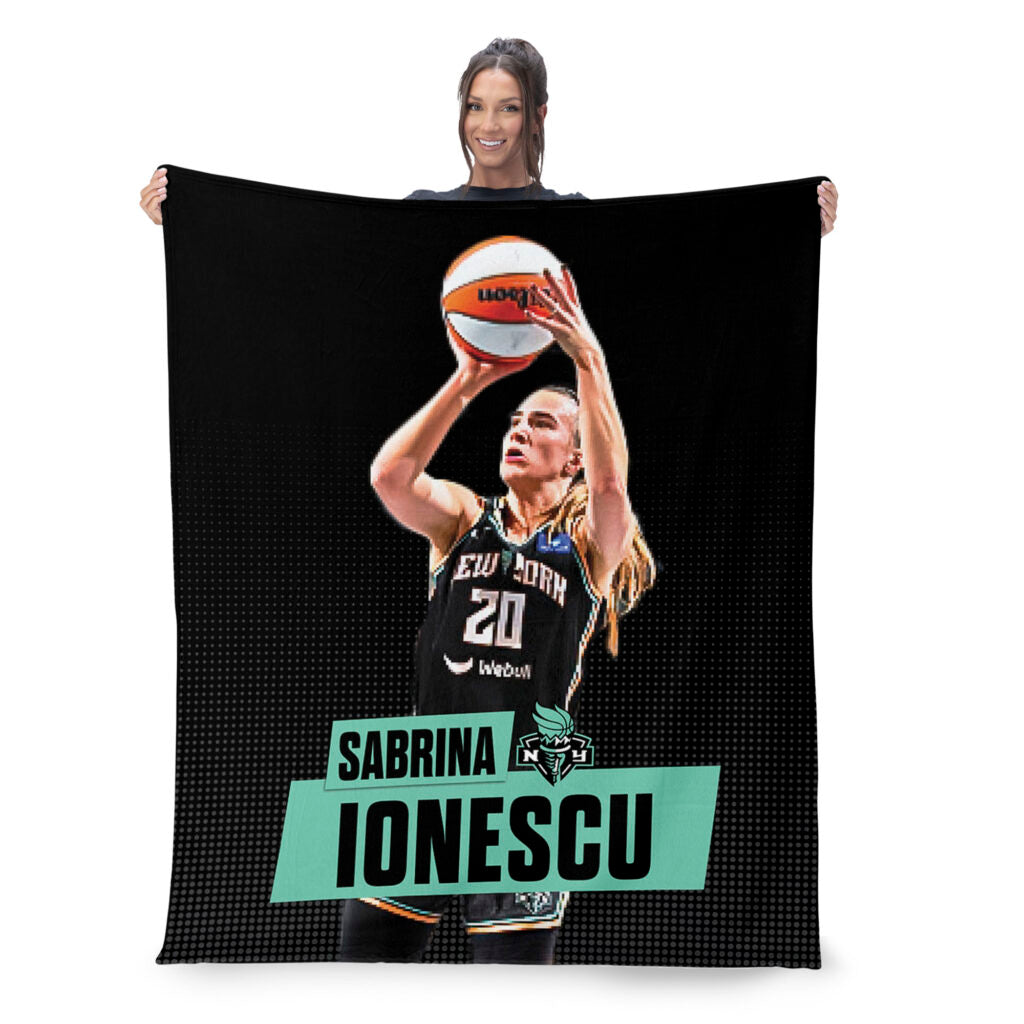 New York Liberty Sabrina Ionescu Silk Touch Throw Blanket 50×60 inches