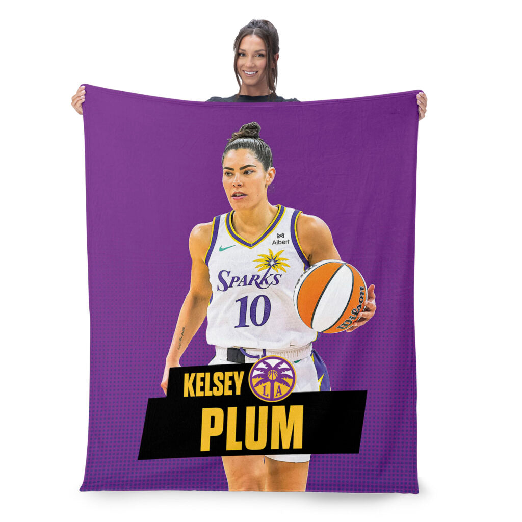 Los Angeles Sparks Kelsey Plum Silk Touch Throw Blanket 50×60 inches