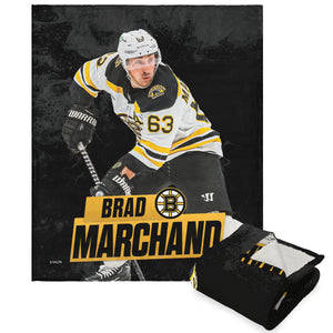 Boston Bruins Brad Marchand NHL Silk Touch Sherpa Throw Blanket 50X60 Inches