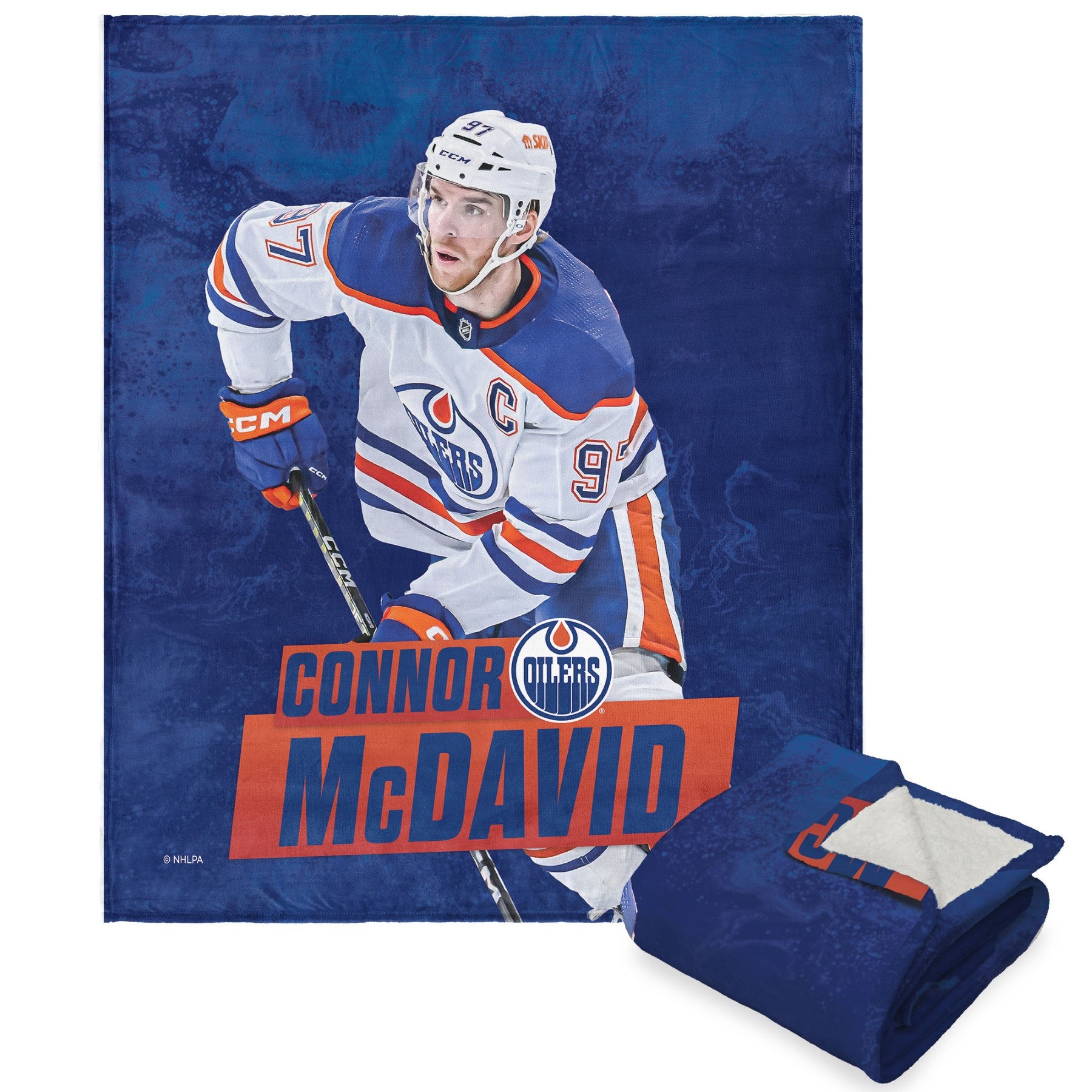 Edmonton Oilers Connor McDavid NHL Silk Touch Sherpa Throw Blanket 50X60 Inches