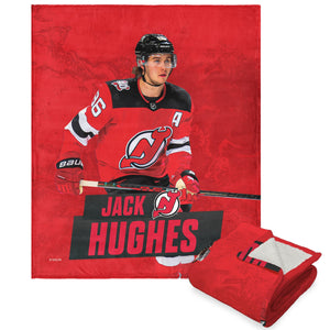 Devils Jack Hughes NHL Silk Touch Sherpa Throw Blanket 50X60 Inches