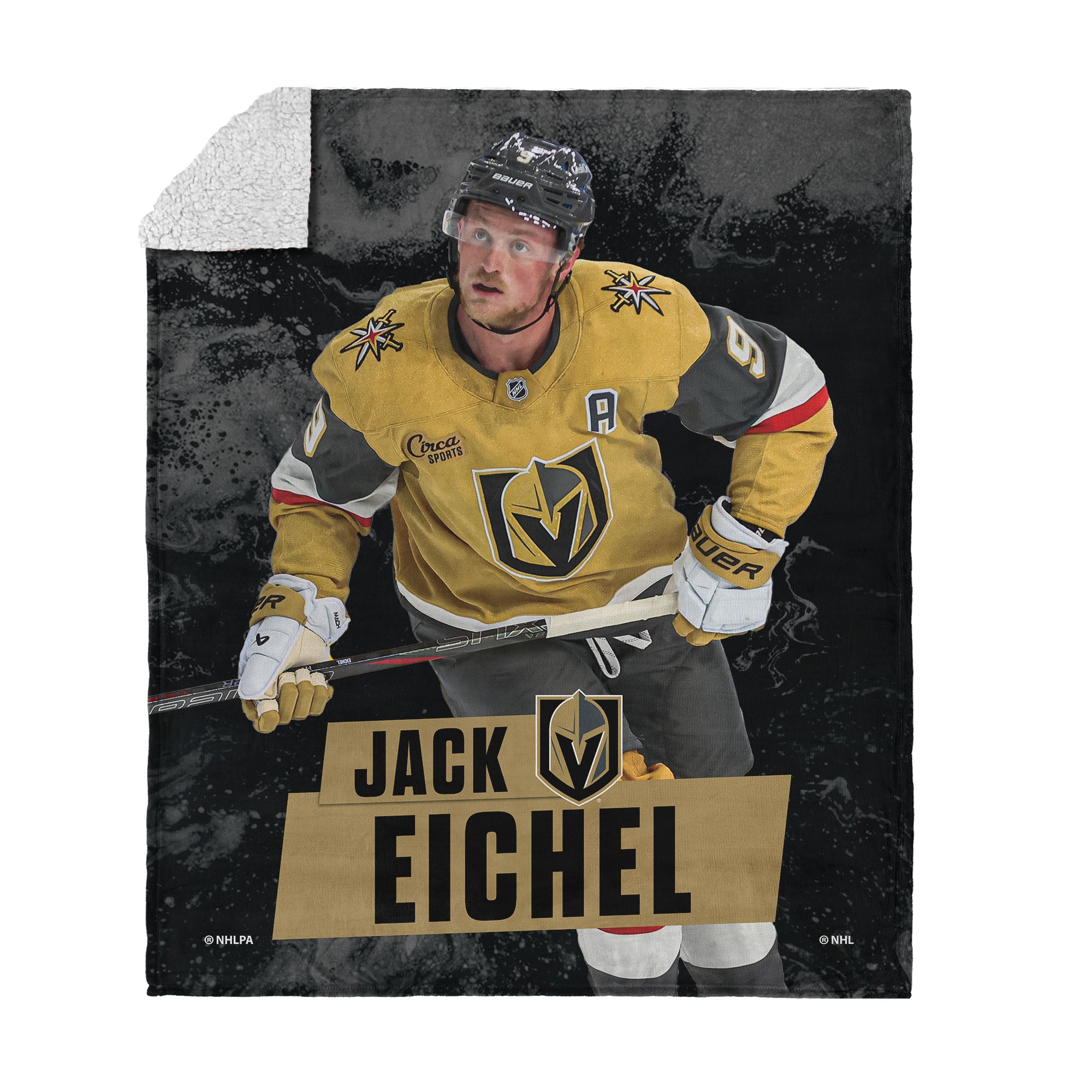 Vegas Golden Knights Jack Eichel NHL Silk Touch Sherpa Throw Blanket 50X60 Inches