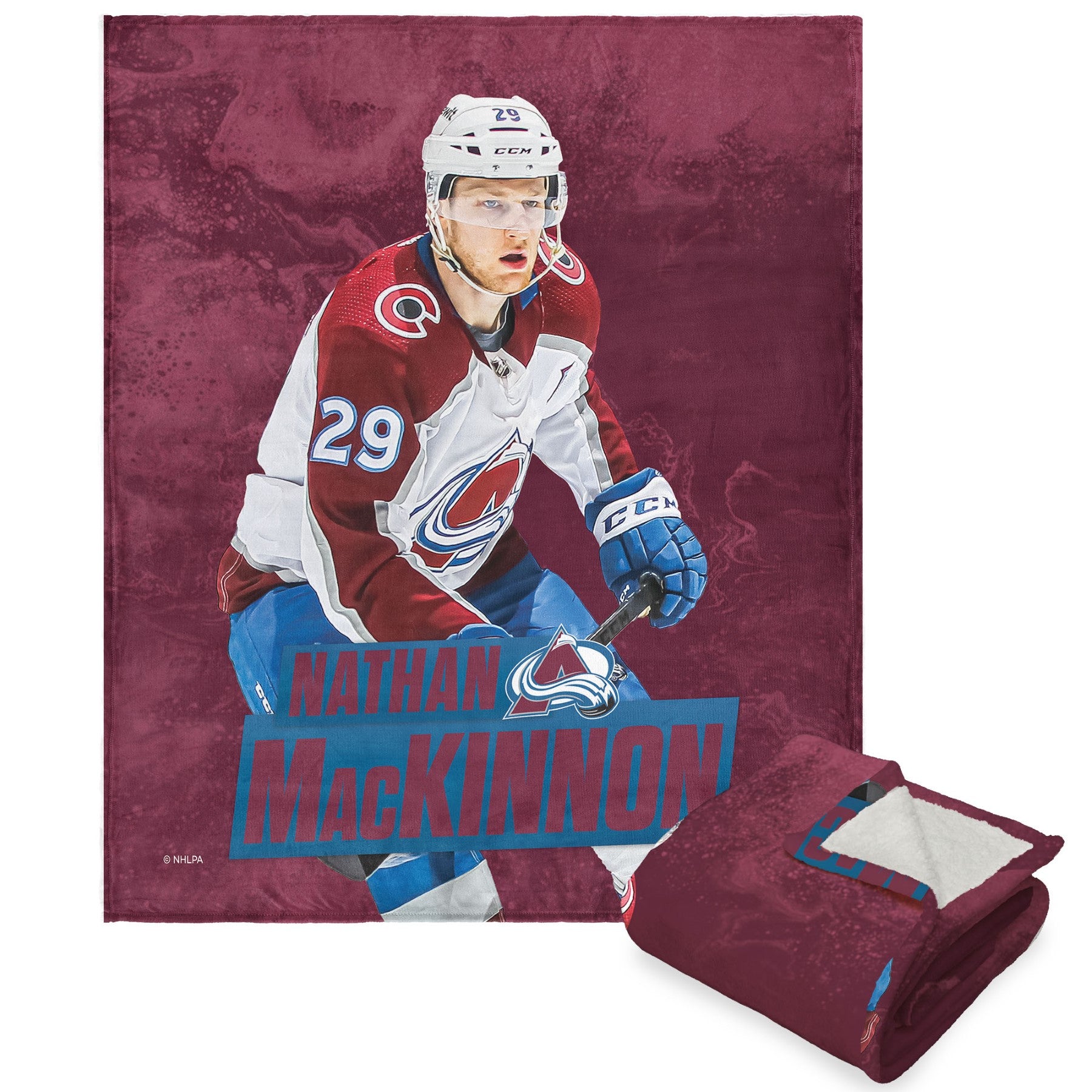 Colorado Avalanche Nathan Mackinnon NHL Silk Touch Sherpa Throw Blanket 50X60 Inches