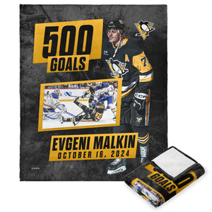 Pittsburgh Penguins NHL Evgeni Malkin 500 Goals Silk Touch Throw Blanket 50X60 Inches