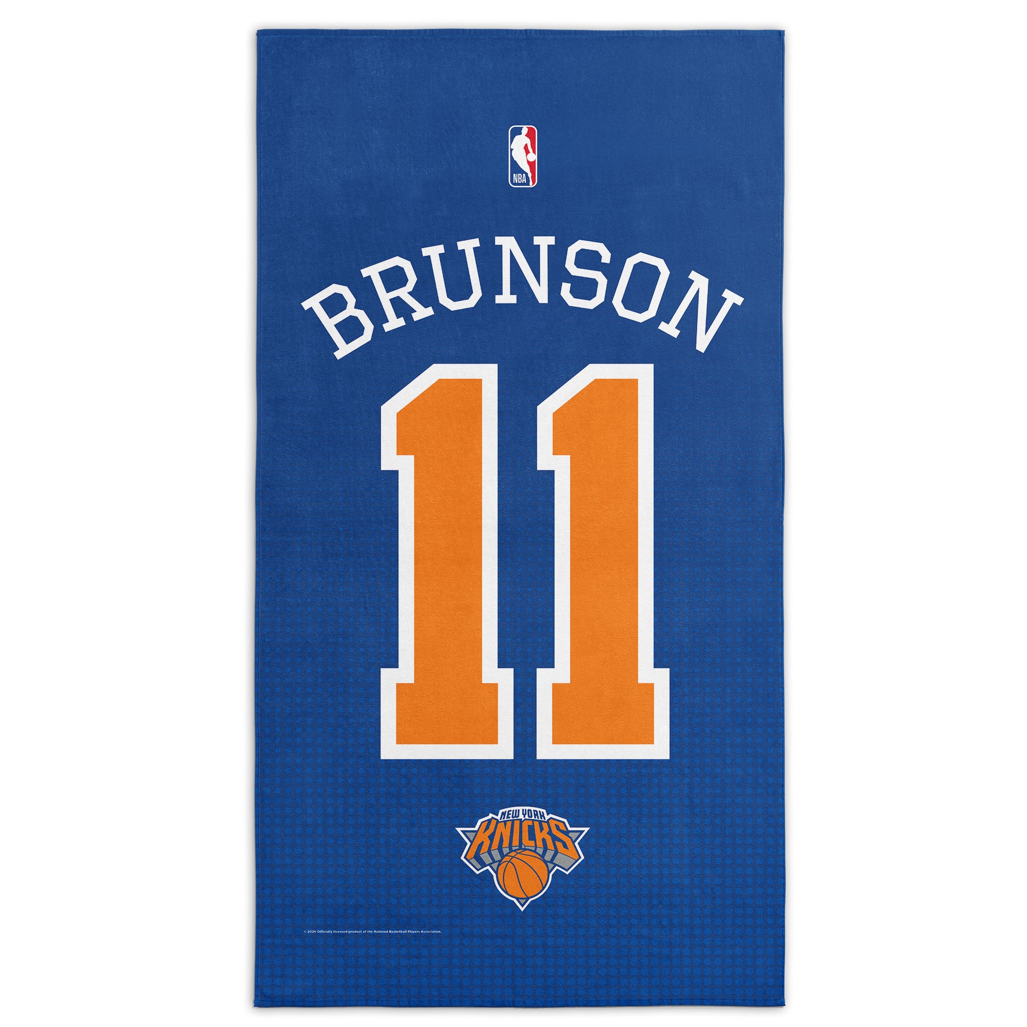 New York Knicks Jalen Brunson Name and Number Beach Towel 30x60 inches