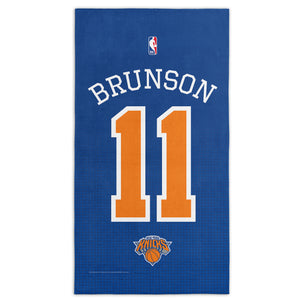 New York Knicks Jalen Brunson Name and Number Beach Towel 30x60 inches