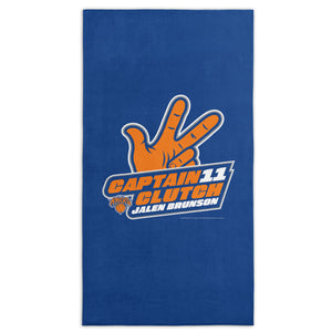 New York Knicks Jalen Brunson Captain Clutch Beach Towel 30x60 inches