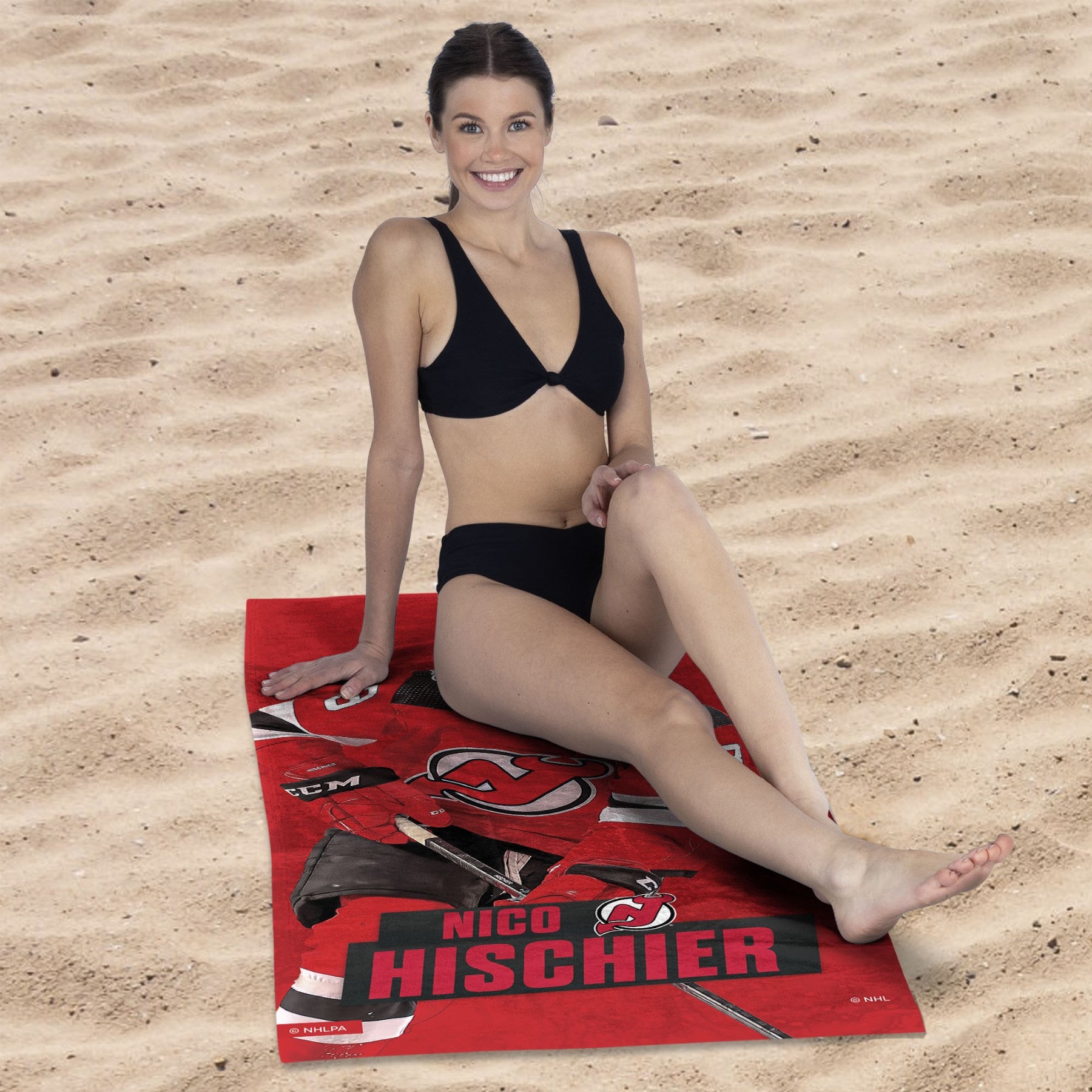 New Jersey Devils Nico Hischier NHL Beach Towel 30X60 Inches