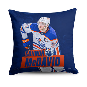 Edmonton Oilers Connor McDavid NHL Throw Pillow 18X18 Inches