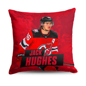 New Jersey Devils Jack Hughes NHL Throw Pillow 18X18 Inches