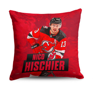 New Jersey Devils Nico Hischier NHL Throw Pillow 18X18 Inches