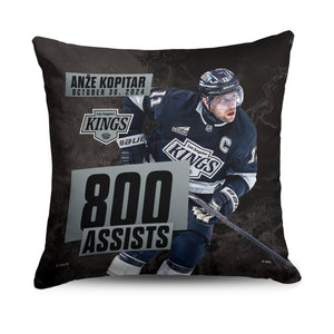 Los Angeles Kings Anze Kopitar NHL 800 Assist Milestone Throw Pillow 18X18 Inches