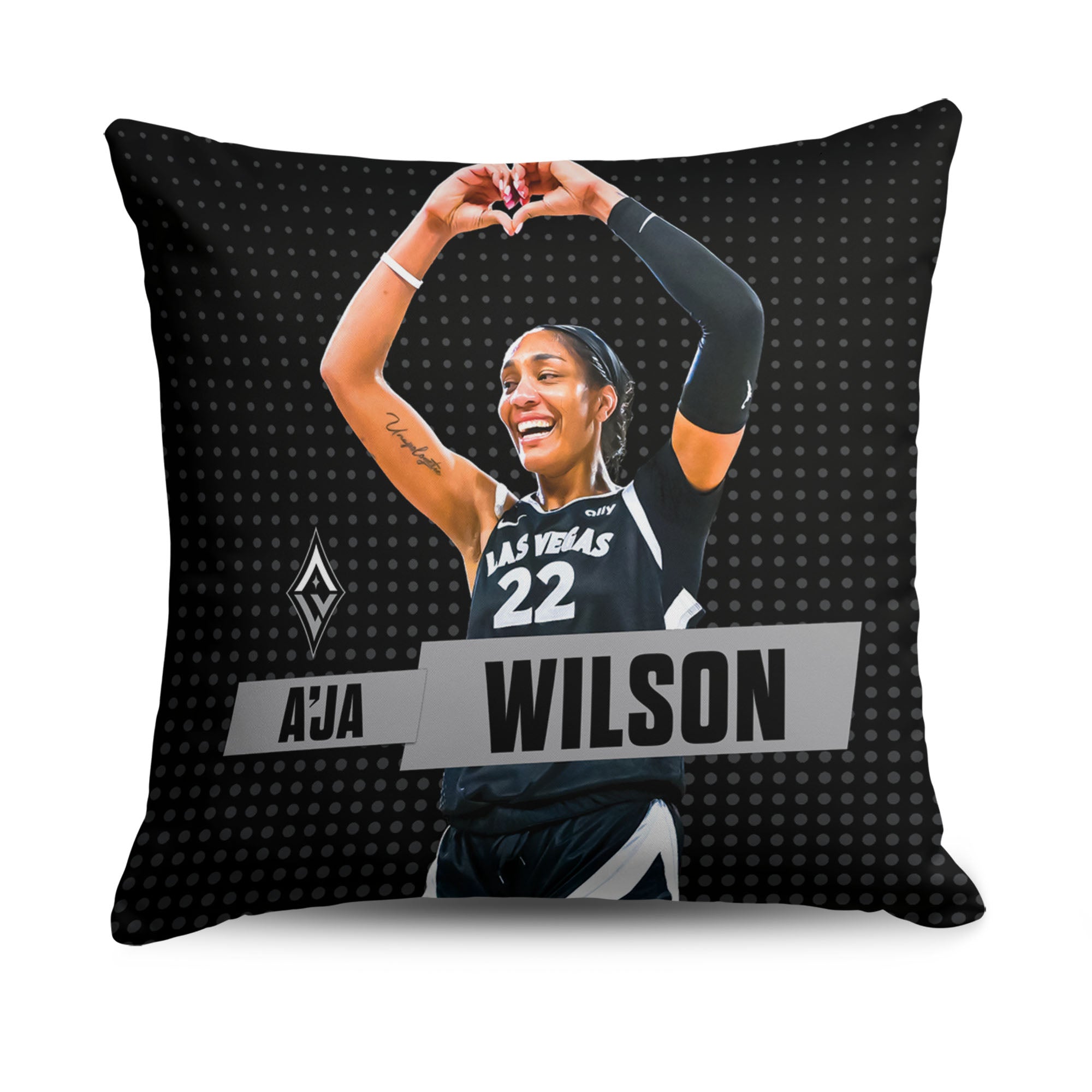 Las Vegas Aces A’ja Wilson Throw Pillow 18×18 inches