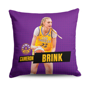 Los Angeles Sparks Cameron Brink Throw Pillow 18×18 inches