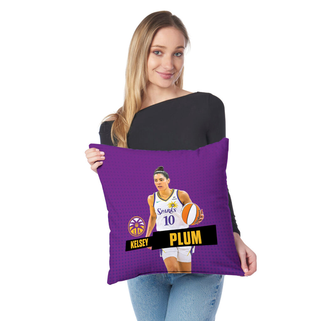 Los Angeles Sparks Kelsey Plum Throw Pillow 18×18 inches