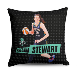New York Liberty Breanna Stewart Throw Pillow 18×18 inches