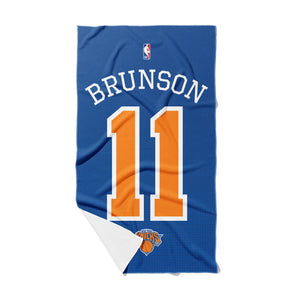 New York Knicks Jalen Brunson Name and Number Beach Towel 35x60 inches