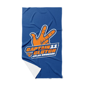 New York Knicks Jalen Brunson Captain Clutch Beach Towel 35x60 inches