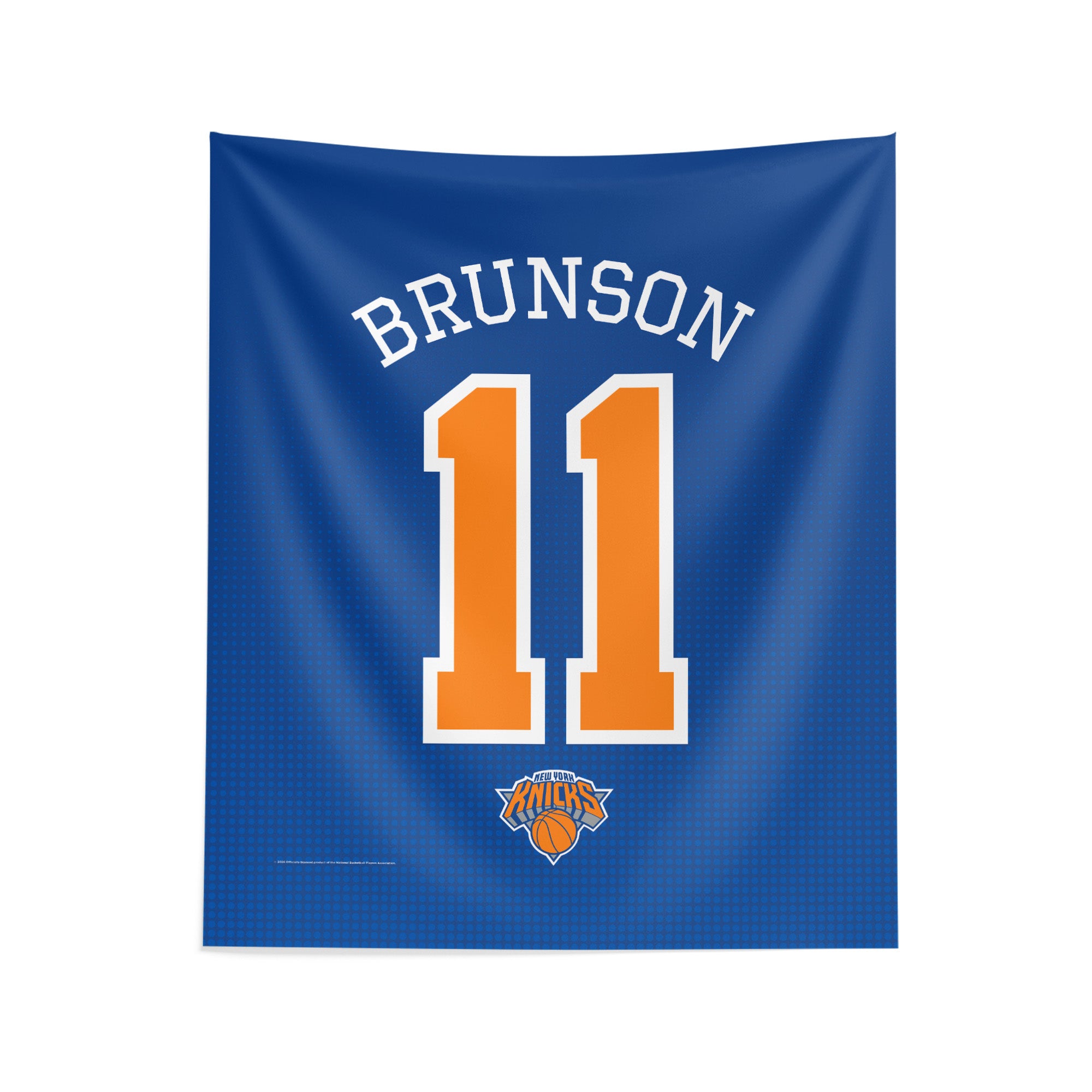 New York Knicks Jalen Brunson Name and Number Wall Hanging Tapestry 34x40 inches