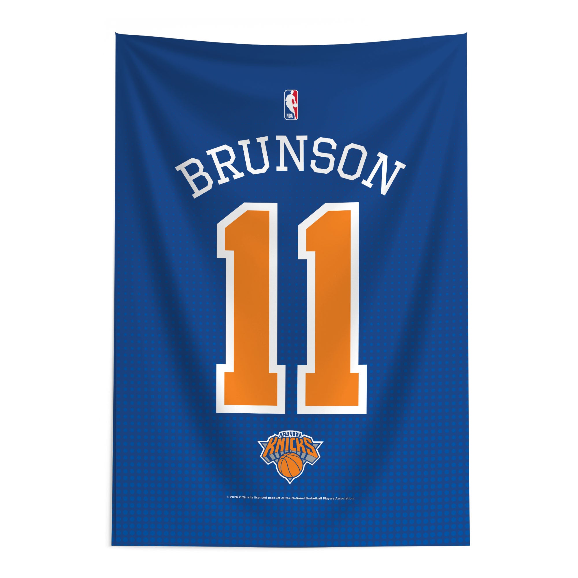 New York Knicks Jalen Brunson Name and Number Wall Hanging Tapestry 24x36 inches