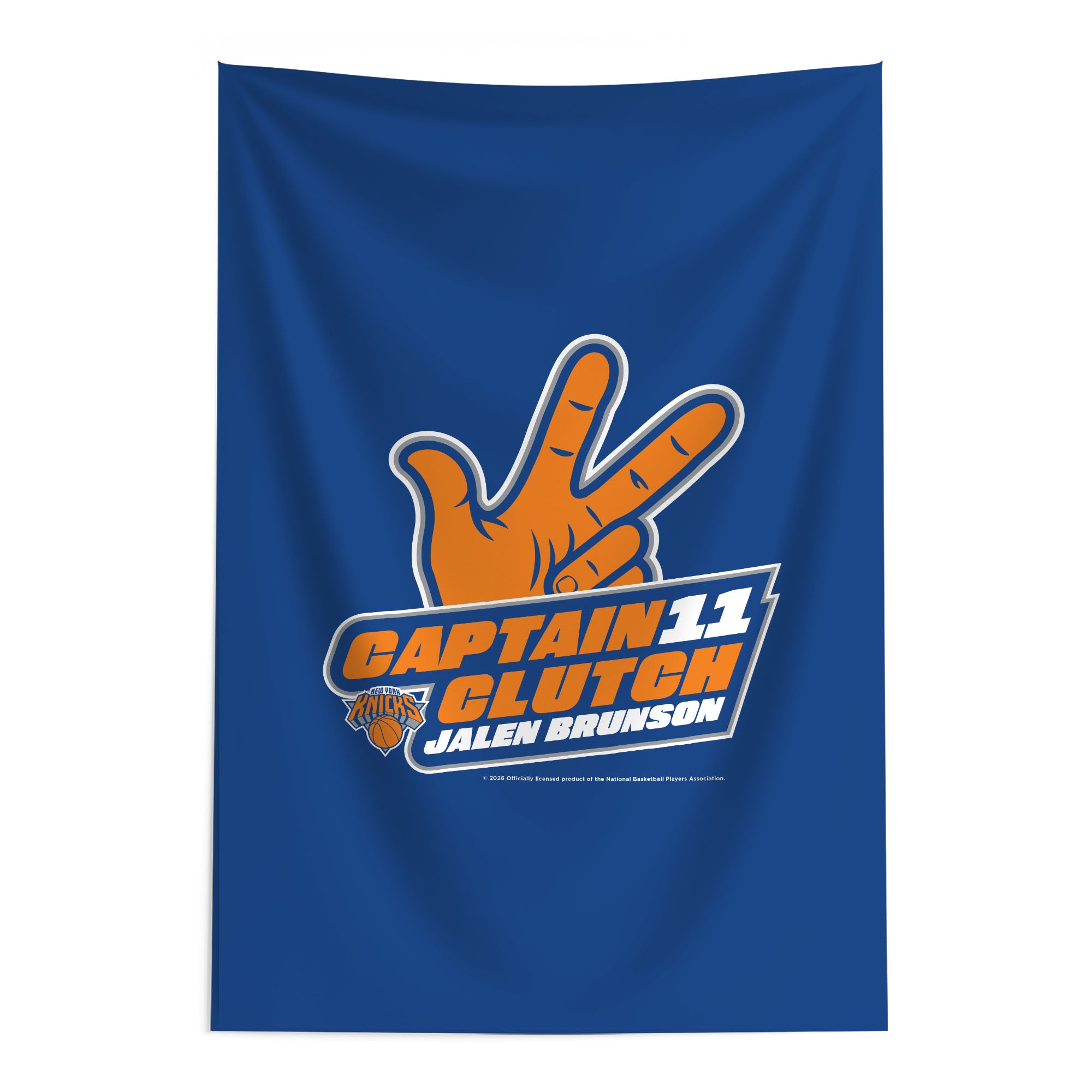 New York Knicks Jalen Brunson Captain Clutch Wall Hanging Tapestry 24x36 inches