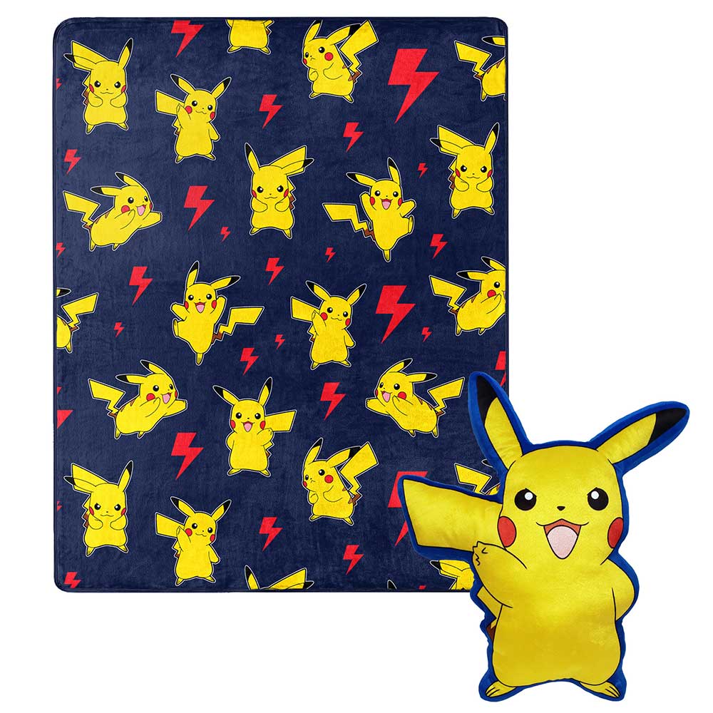 Pokemon Lightning Zap Silk Touch With Plush Hugger 40x50 Inches