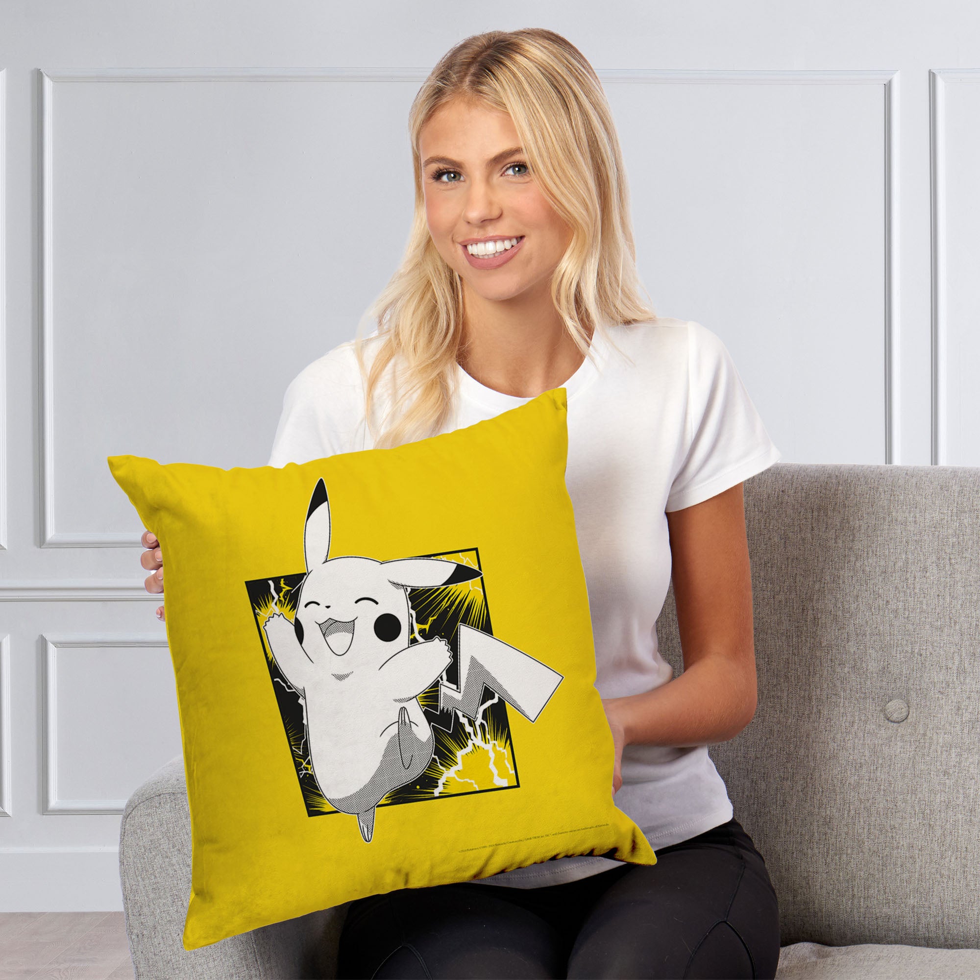 Pokemon Hooray Pikachu Throw Pillow 18x18 Inches