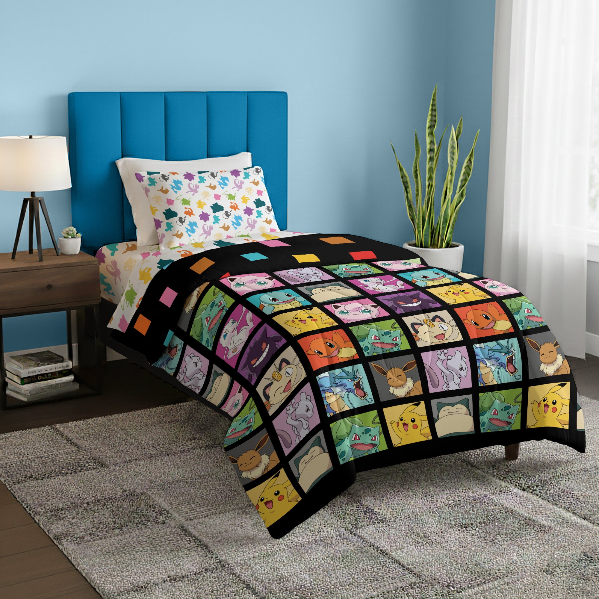 Pokémon Kantos Favorites 2 Bed In A Bag Set Twin, Bedding Set, Comforter and Sheet Set, 64x86 Inches