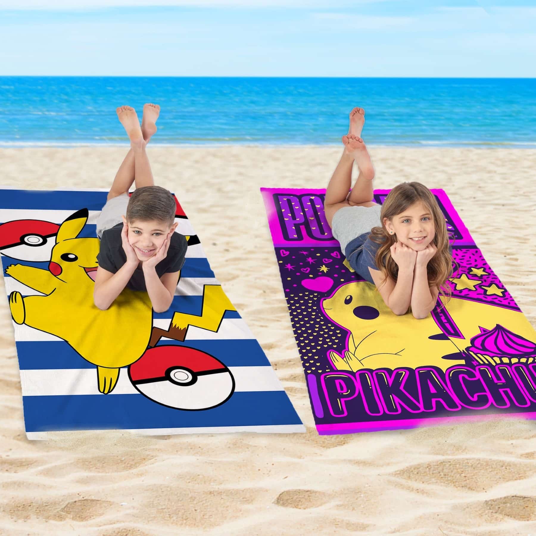 Pokemon Sweet Summer Pika + Beach Pika Beach Towel 2 Pack 30x60 Inches