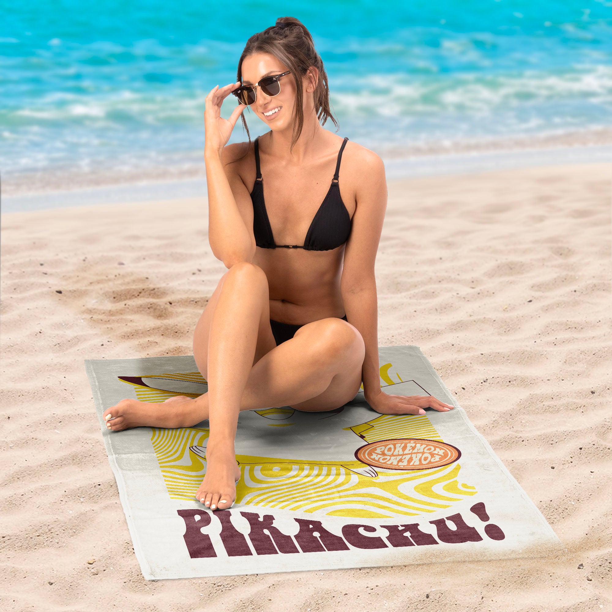 Pokemon Groovy Pika Microfiber Beach Towel 30x60 inches