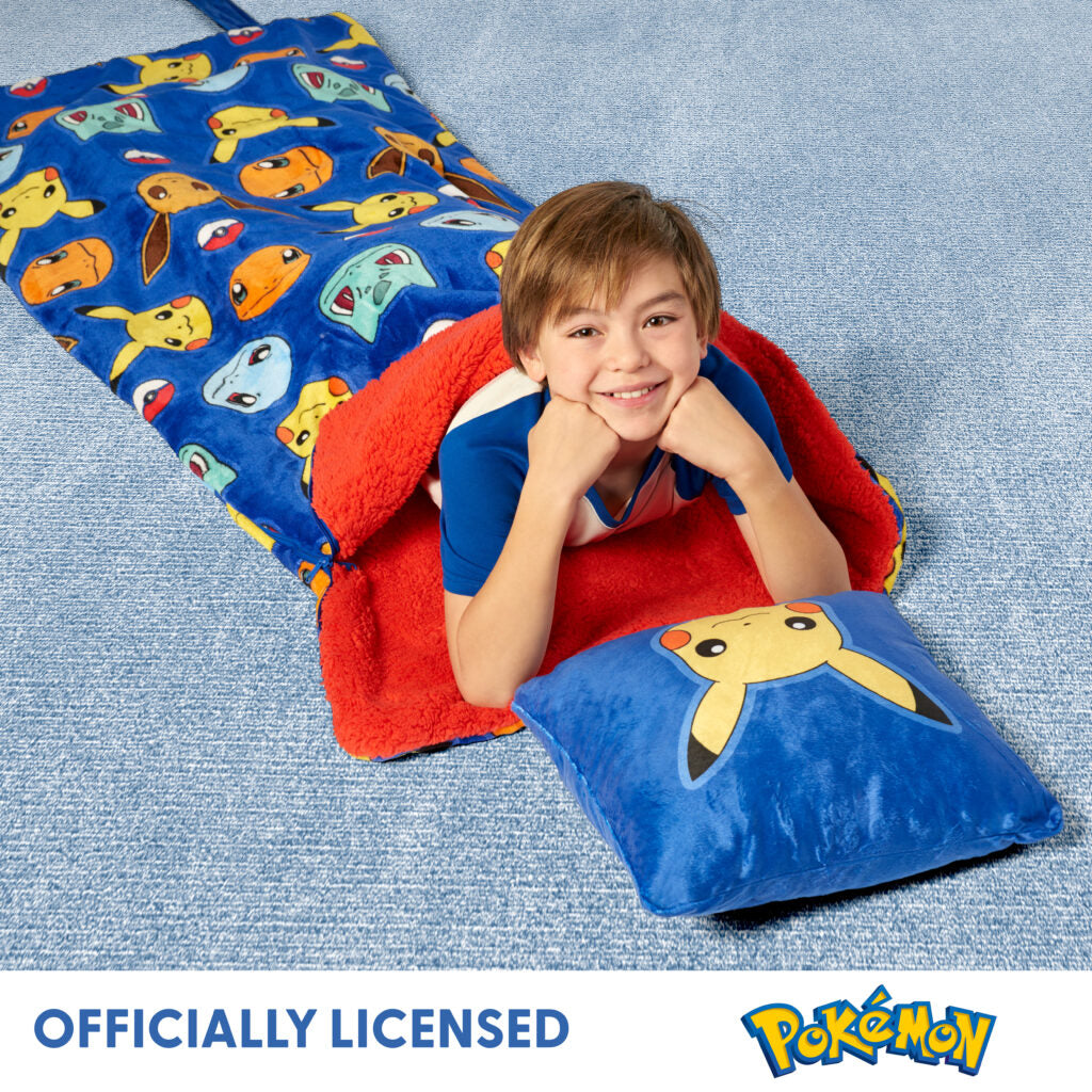 Pokemon Bring The Battle Slumber Bag with Sherpa, 27×56 inches