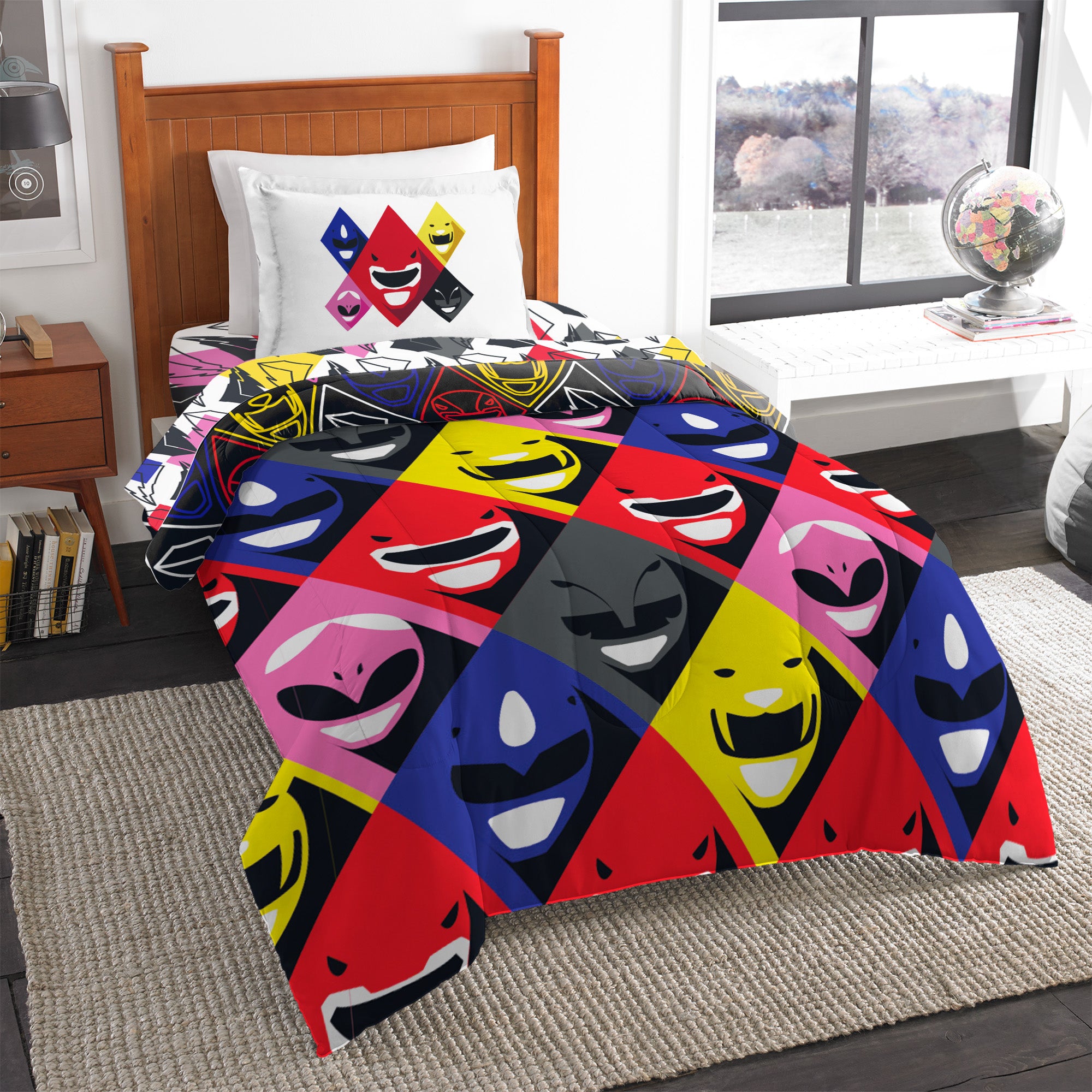 Hasbro Power Rangers Power Vortex 4PC Twin Bed In a Bag Set