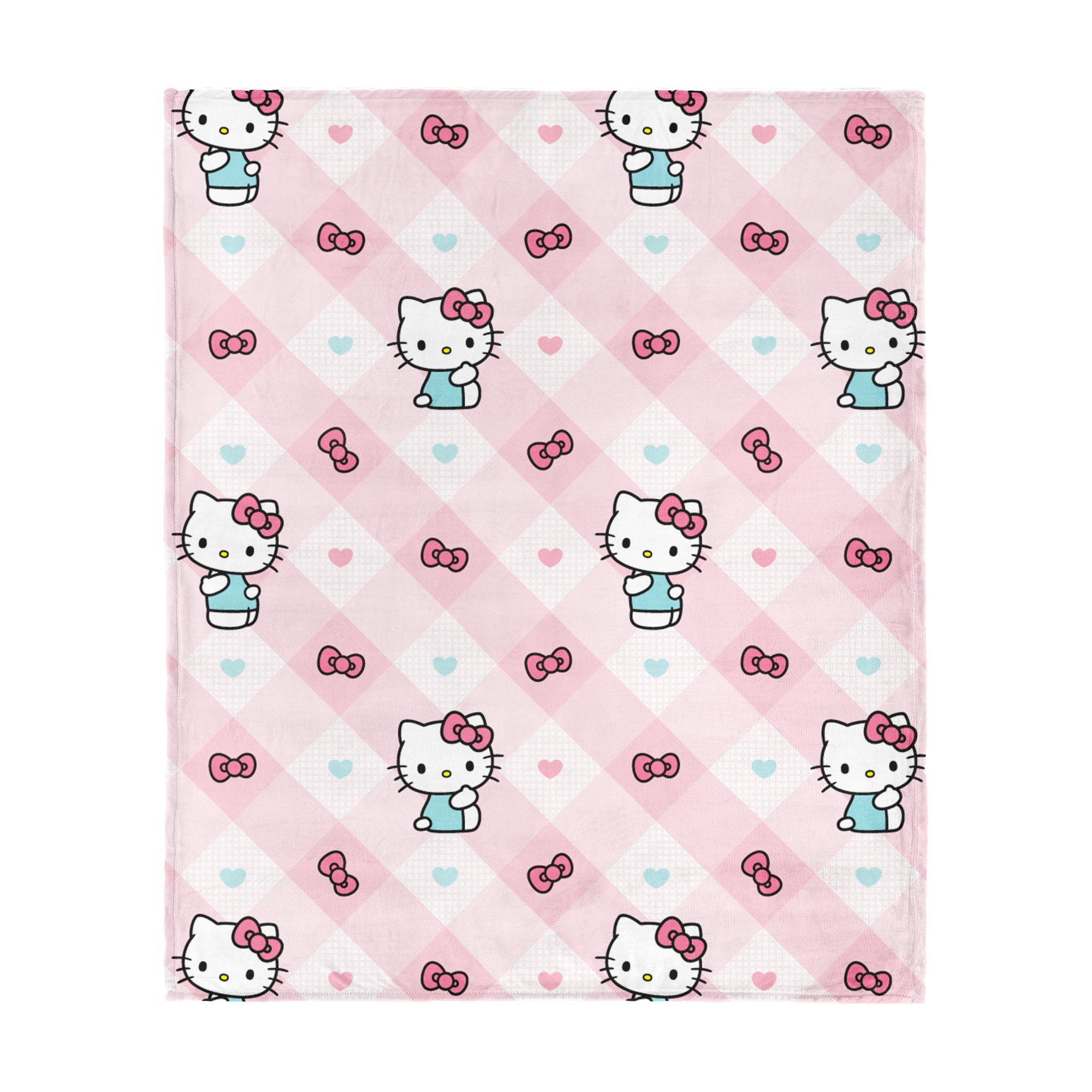 Sanrio Hello Kitty Bow Delightful Silk Touch Throw Blanket 46×60 Inches