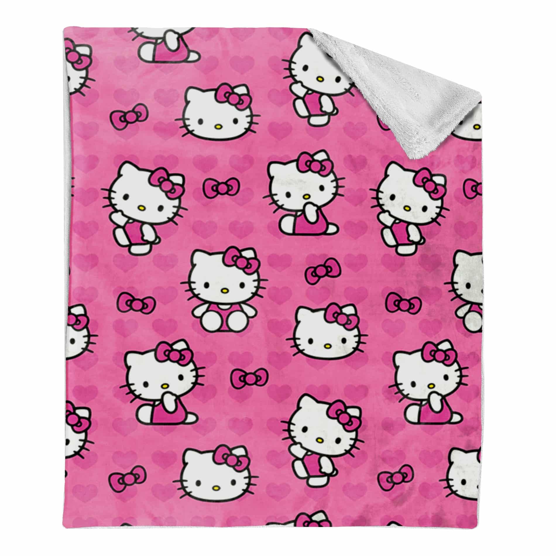 Sanrio Hello Kitty I Love Pink Silk Touch Sherpa Throw Blanket 40x50 Inches