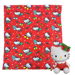 Hello Kitty Gifty Kitty Character Hugger Pillow & Silk Touch Throw Blanket Set 40x50 Inches