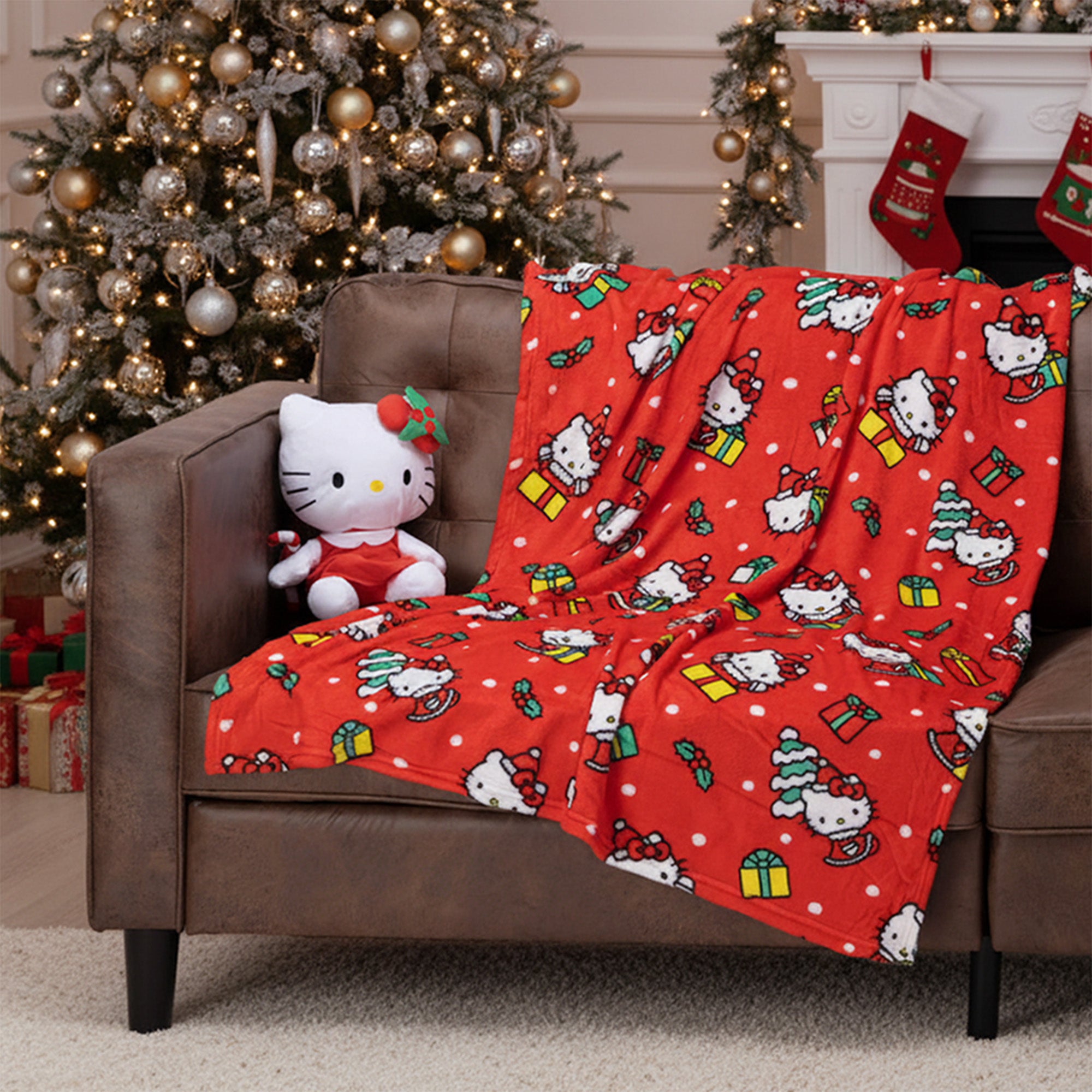 Hello Kitty Gifty Kitty Character Hugger Pillow & Silk Touch Throw Blanket Set 40x50 Inches