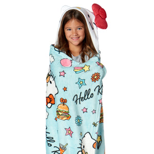 Sanrio Hello Kitty World of Kitty Hooded 3D Sculpted Hood Silk Touch Throw Blanket 40X50 Inches